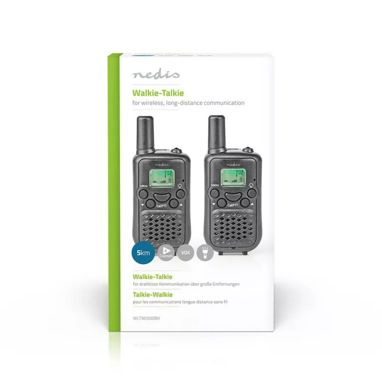 KRÓTKOFALÓWKA WALKIE TALKIE NEDIS WLTK0500BK 5KM 2 SZTUKI VOX