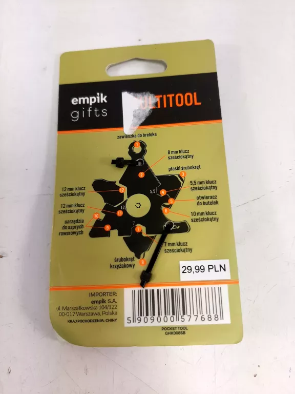 EMPIK GIFTS MULTITOOL KLUCZ WIELOFUNKCYJNY KIESZONKOWY STAL NIERDZEWNA