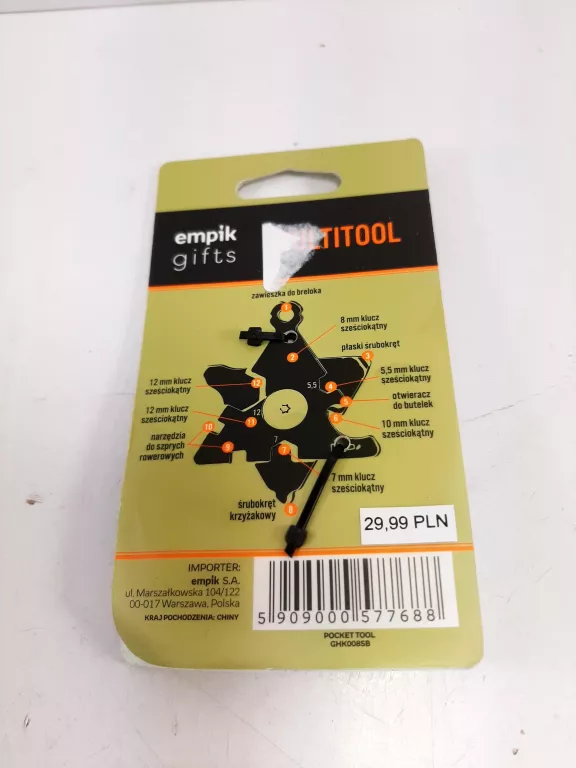 EMPIK GIFTS MULTITOOL KLUCZ WIELOFUNKCYJNY KIESZONKOWY STAL NIERDZEWNA