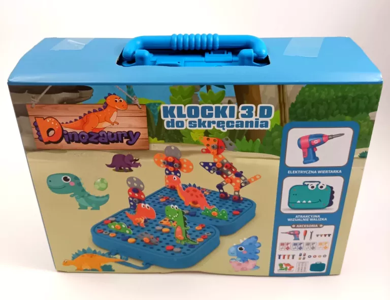 KLOCKI KONSTRUKCYJNE 3D DO SKRĘCANIA DINOZAURY