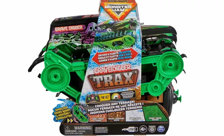 GRAVE DIGGER TRAX MOCNY ZDALNIE STEROWANY POJAZD ŁAŃCUCHOWY W SKALI 1:15
