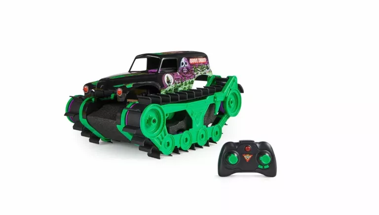 GRAVE DIGGER TRAX MOCNY ZDALNIE STEROWANY POJAZD ŁAŃCUCHOWY W SKALI 1:15