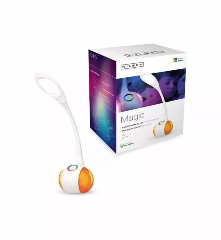 NILSEN MAGIC LAMPKA LED MAGIC COLORS 2 W 1 OŚWIETLENIE NOCNE