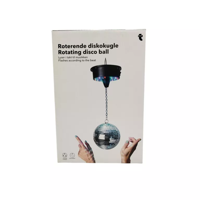 MAŁA PODWIESZANA KULA DYSKOTEKOWA NA BATERIE LED TIGER 45/12CM