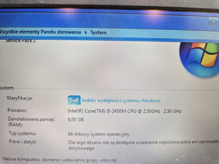 LAPTOP DELL VOSTRO + ZASILACZ (LUŹNY ZAWIAS)