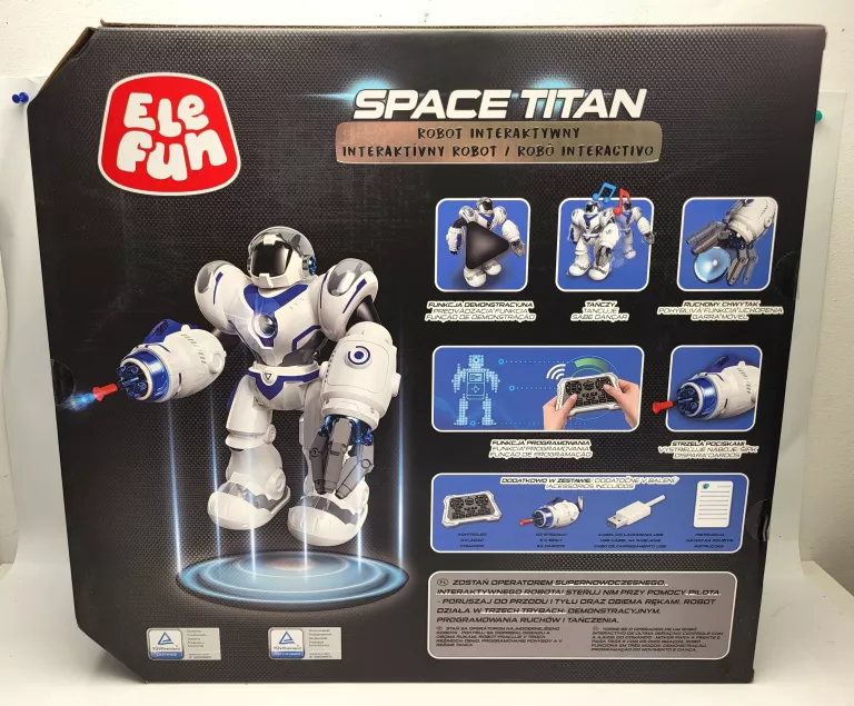 INTERAKTYWNY ZDALNIE STEROWANY ROBOT SPACE TITAN ELEFUN Z PILOTEM