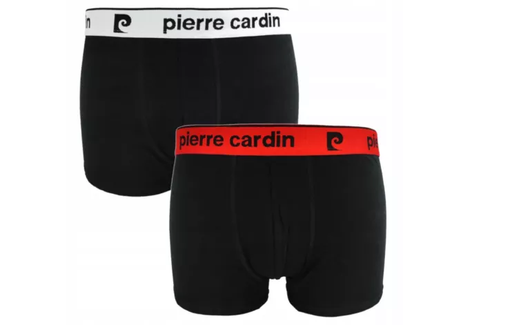 BOKSERKI MĘSKIE PIERRE CARDIN CZARNE GUMA RED/WHITE 2-PAK R. XXL