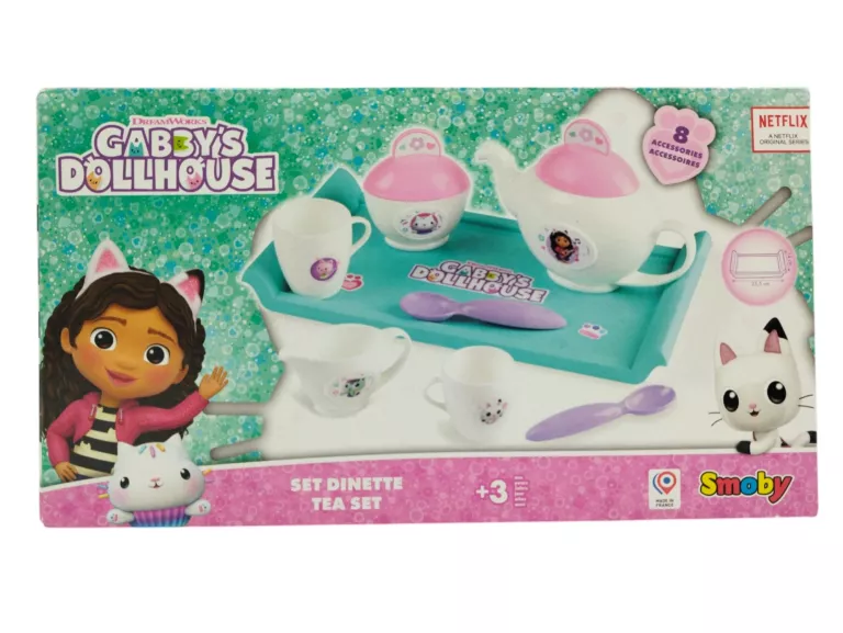 KOCI DOMEK GABI GABBY DOLLHOUSE TACA Z ZASTAWĄ SERWIS HERBACIANY KAWOWY