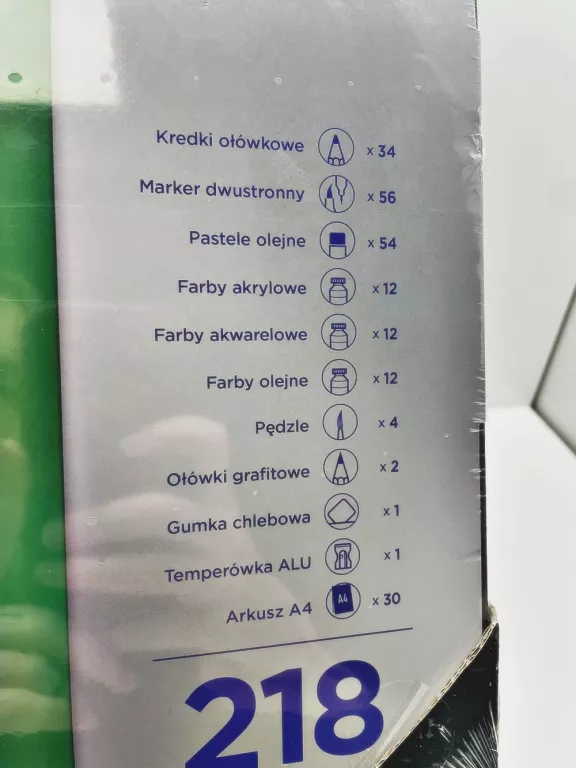 ASTRA DUŻY ZESTAW ARTYSTYCZNY 218 EL. WALIZKA PREZENT KREDKI FARBY PĘDZLE