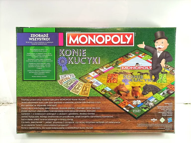 GRA PLANSZOWA MONOPOLY KONIE KUCYKI POLSKA LIMITOWANA WERSJA RODZINNA GRA