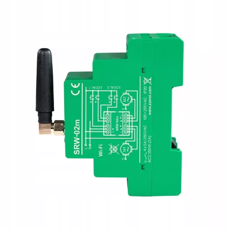 ODBIORNIK MODUŁOWY NA SZYNĘ DO DWÓCH ROLET ZAMEL SUPLA SRW-02M STEROWNIK