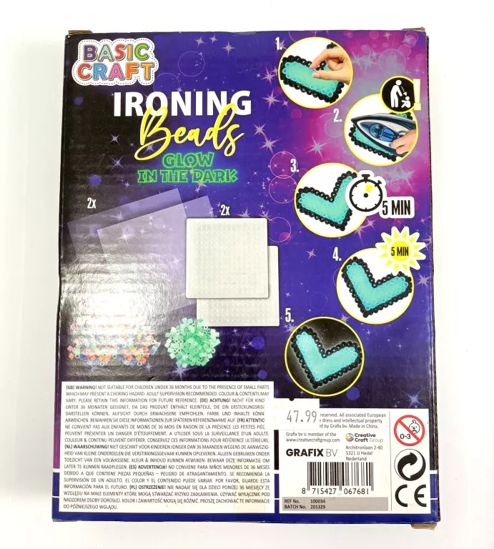 KORALIKI DO PRASOWANIA ŚWIECĄCE W CIEMNOŚCI BASIC CRAFT