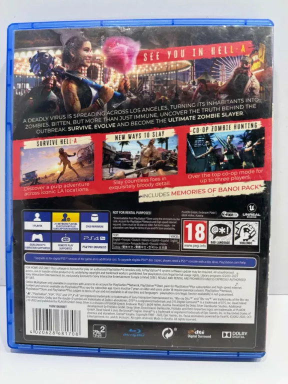 DEAD ISLAND 2  SONY PLAYSTATION 4 (PS4)