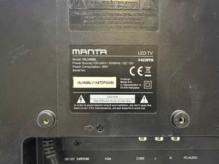 TELEWIZOR MANTA 19LHN99L ( BRAK PILOTA )
