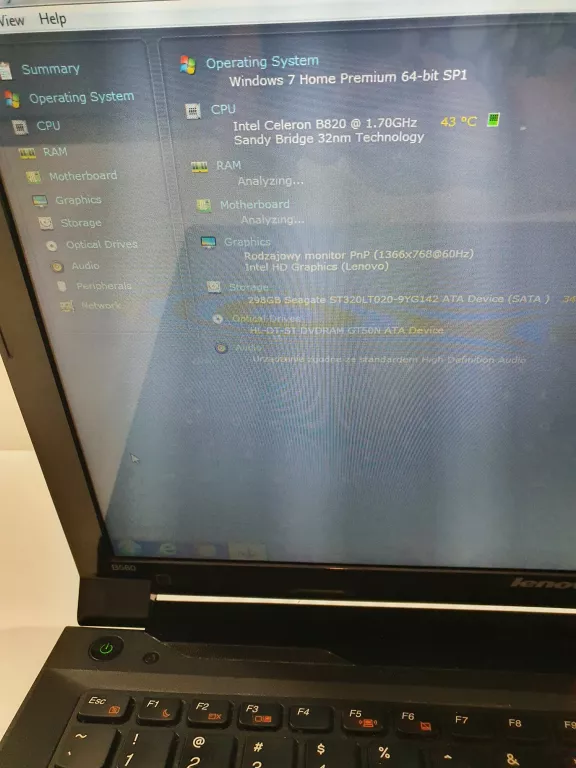 LAPTOP LENOVO B580 + ZASILACZ