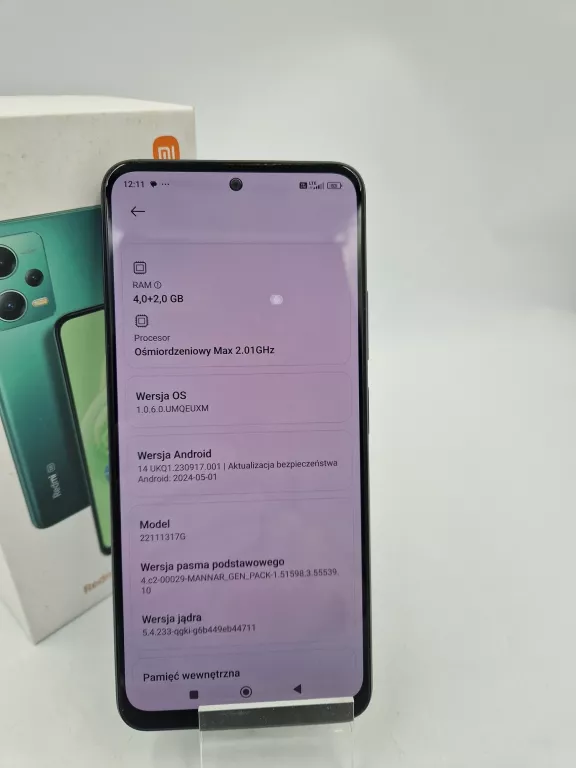 TELEFON XIAOMI REDMI NOTE 12 5G 4/125 GB ONYX GRAY