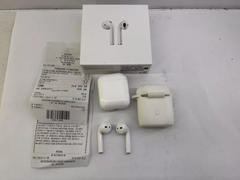 SŁUCHAWKI APPLE AIRPODS A2031 KOMPLET D.Z 10.10.24 ETUI