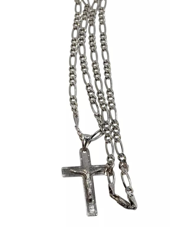 SREBRNY ŁAŃCUSZEK Z KRZYŻYKIEM MĘSKI P.925 W.22,19 D.60CM