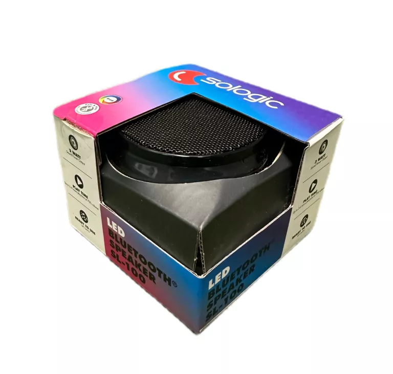 GŁOŚNIK BLUETOOTH LED SOLOGIC SL-100 (USB-C/AUX) 3M