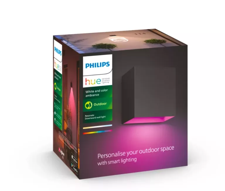 LAMPA OGRODOWA LED KINKIET ELEWACYJNY RESONATE 8W IP44 CCT RGB PHILIPS HUE