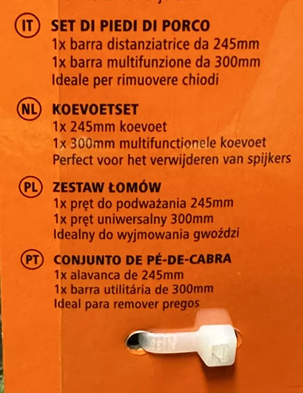 ZESTAW 2 SZT.ŁOM WERCKMANN (DO PODWAŻANIA, DO GWOZDZI, UNIWERSALNY)