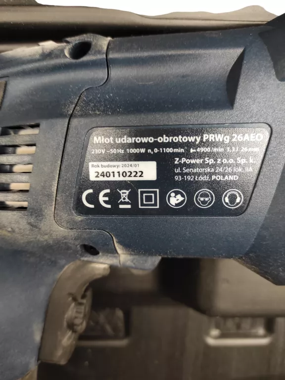 MŁOTOWIERTARKA CELMA PROFESSIONAL PRWG 26AEO 1000W SDS+ 3,3J