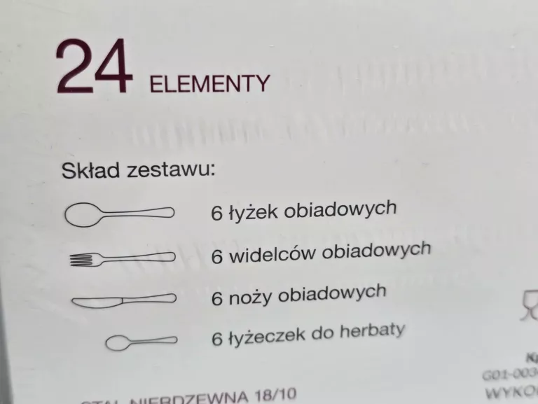 SZTUĆCE GERLACH FLOW 24 ELEMENTY 6 OSÓB