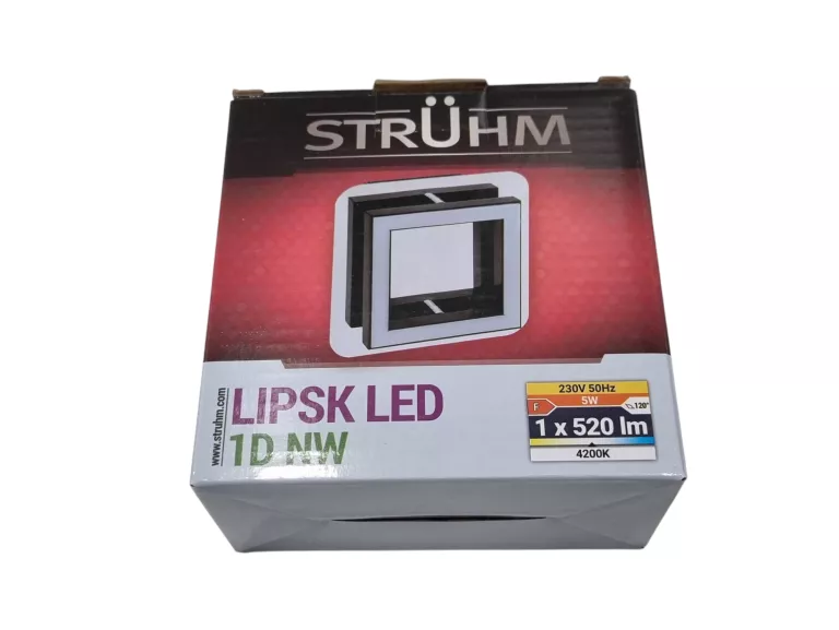 STRUHM OPRAWA SZKLANA KWADRATOWA SUFITOWA POJEDYNCZA LIPSK LED 5W NEUTRALN