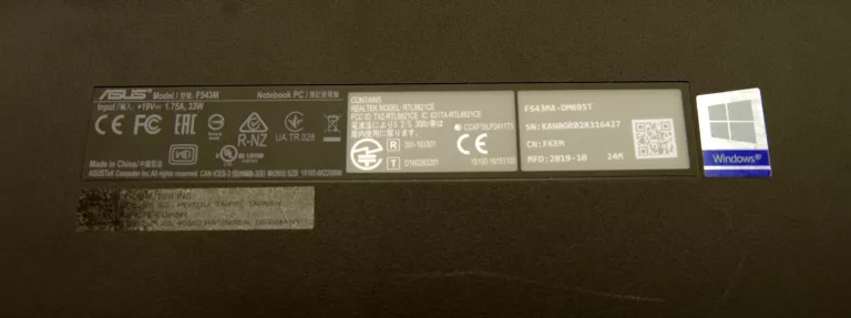 ROZWAŻNY LAPTOP ASUS F543MA 15.6'' FULL HD 4GB/256GB WINDOWS 11