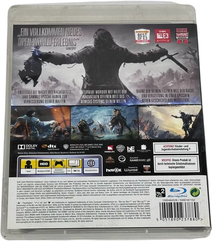 GRA ŚRÓDZIEMIE: CIEŃ MORDORU NA KONSOLĘ PLAYSTATION 3 PS3