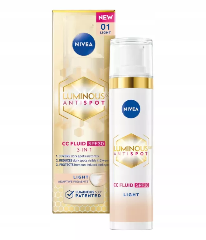 NIVEA LUMINOUS PRZECIW PRZEBARWIENIOM KREM CC SPF 30, ODCIEŃ 01/LIGHT 40 M