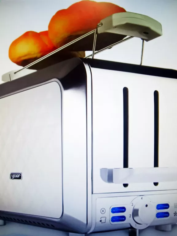 TOSTER YOER 925W BIAŁY/CHROM TACKA +RUSZT NA BUŁKI 7 POZIOMÓW +ROZMRAŻANIE