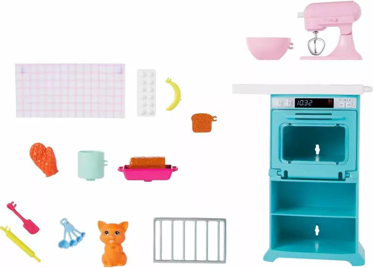 LALKA BARBIE KUCHARKA Z KOTKIEM MATTEL ZESTAW