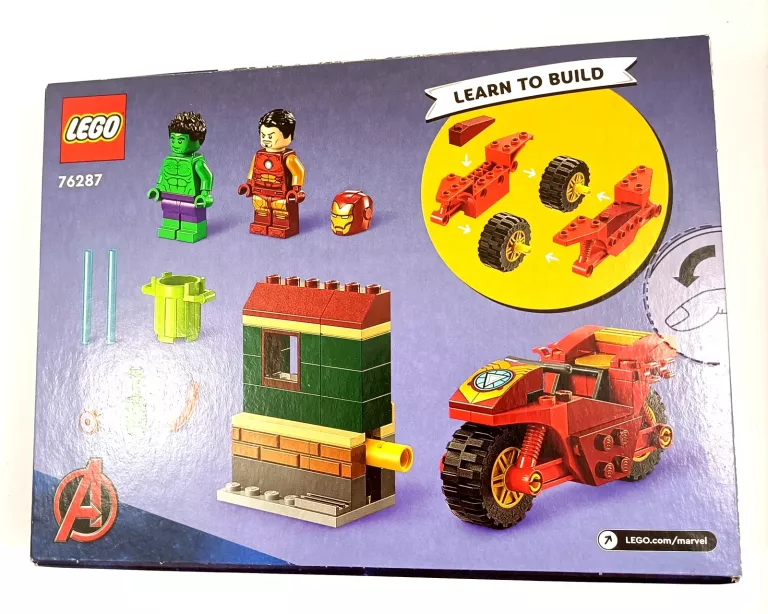 KLOCKI LEGO IRON MAN WITH BIKE AND THE HULK 76287