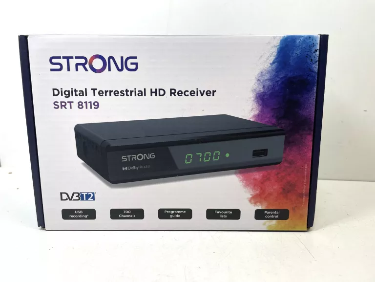 DEKODER TUNER DO NAZIEMNEJ TELEWIZJI DVB-T2 STRONG SRT 8119 HEVC H.265