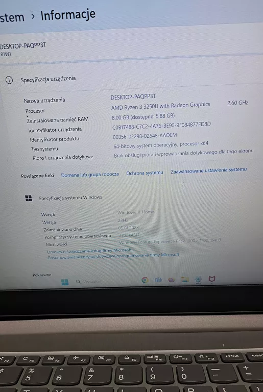 LAPTOP LENOVO IDEAPAD 3 15ADA05 15,6" R3 3250U 8GB RAM 256GB DYSK SSD