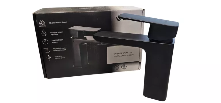 BATERIA UMYWALKOWA CZARNA REMO BLACK VALVEX