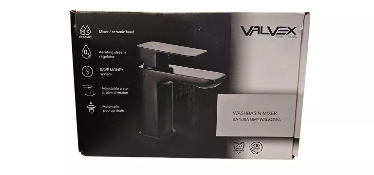 BATERIA UMYWALKOWA CZARNA REMO BLACK VALVEX