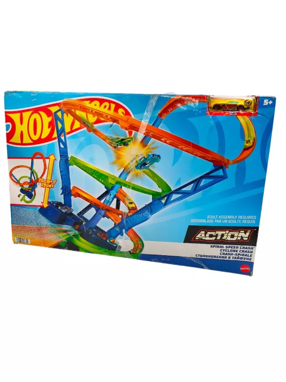 HOT WHEELS ACTION TORNADO TOR WYŚCIGOWY PĘTLA ZESTAW SAMOCHODOWY 73 CM 5+