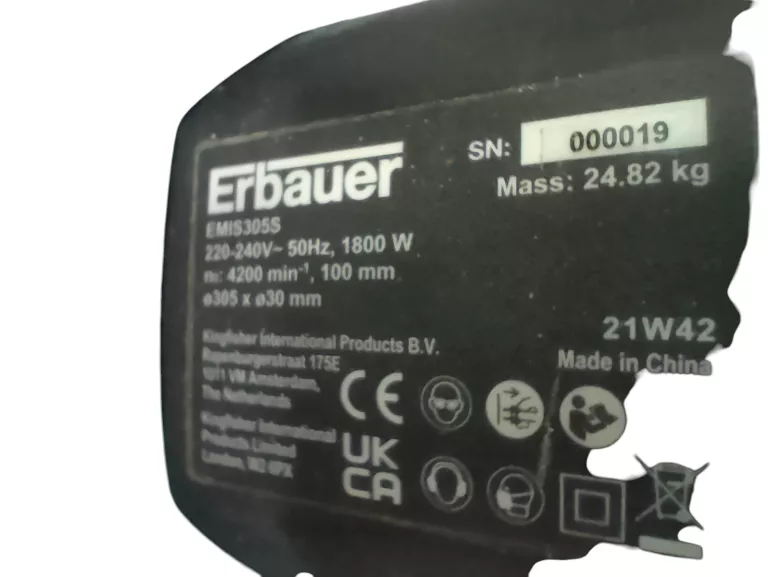 UKOŚNICA Z POSUWEM ERBAUER 1800 W 305 MM EMIS305S