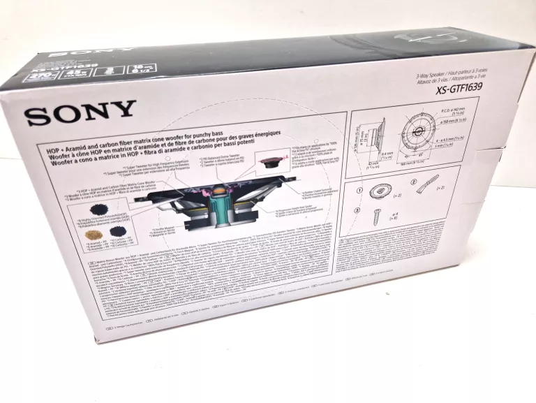 GŁOŚNIKI SAMOCHODOWE TRÓJDROŻNE SONY XS-GTF1639