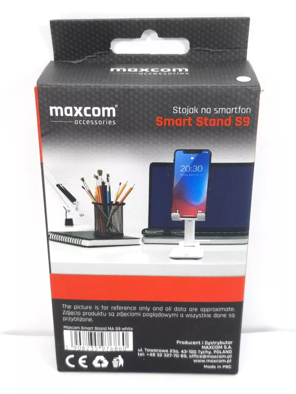 STOJAK NA TELEFON I TABLET SMART STAND MAXCOM S9 BIAŁY