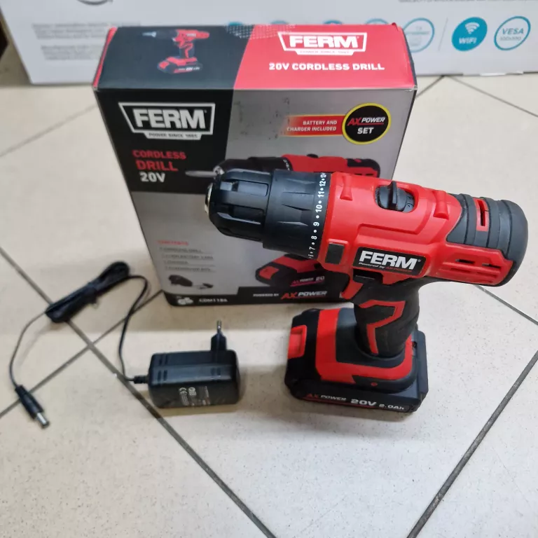 WKRĘTARKA FERM CORDLESS DRILL 20V AKU+ŁADOWARKA