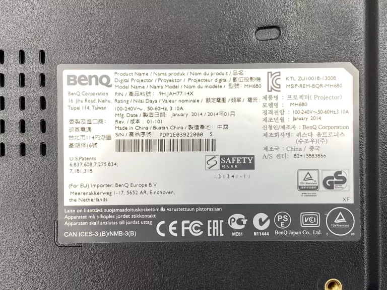 PROJEKTOR BENQ MH680 DLP FULL HD - CZAS PRACY LAMPY 192H!
