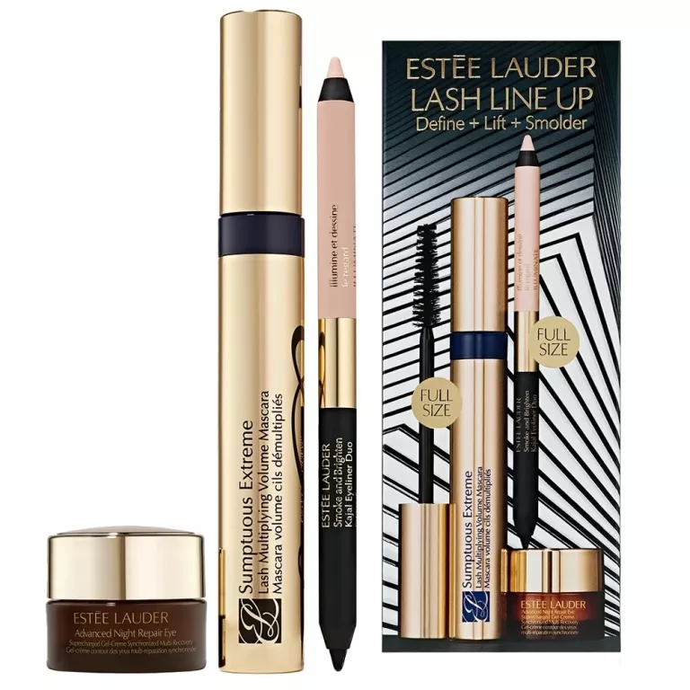 ESTEE LAUDER ZESTAW LASH LINE UP TUSZ DO RZĘS + KREDKA DO OCZU 01 + KREM