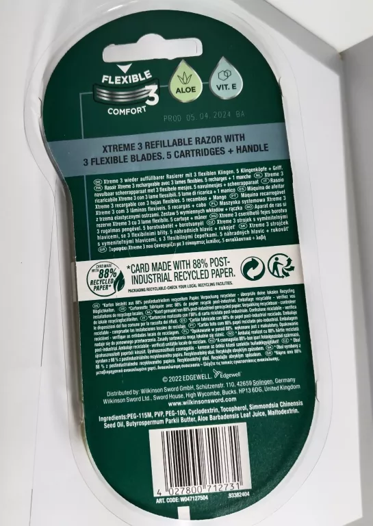 ZESTAW DO GOLENIA WILKINSON XTREME 3 CLAMPACK 5X WKŁADY + RĄCZKA