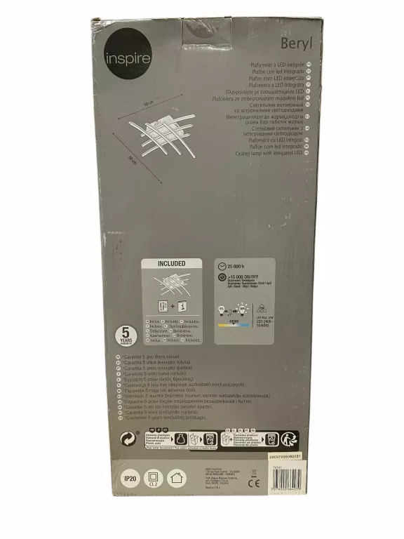 LAMPKA PLAFON BERYL CZARNY LED INSPIRE POWYSTAWOWY