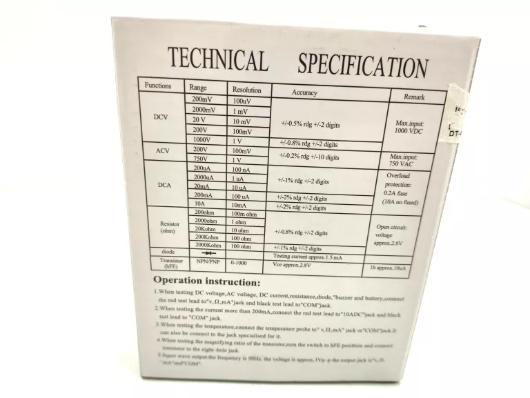 MIERNIK MULTIMETR DT-830B