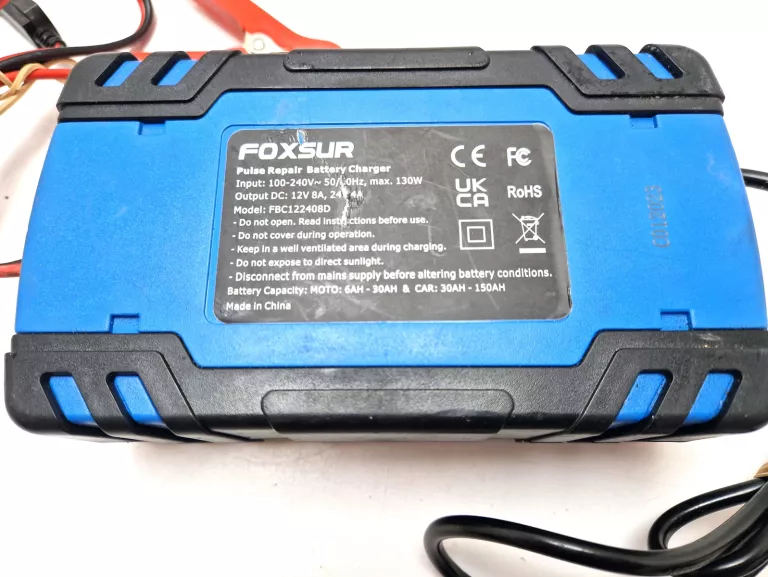 FOXSUR PROSTOWNIK ŁADOWARKA DO AKUMULATORA 24V 12V 8A MOC
