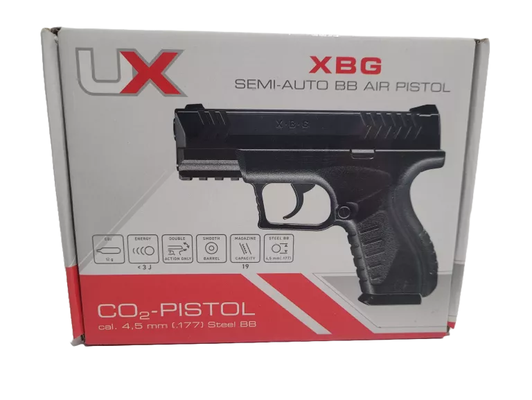 WIATRÓWKA GAZOWA NA KULKI UMAREX XBG SEMI-AUTO BB AIR PISTOL ZESTAW